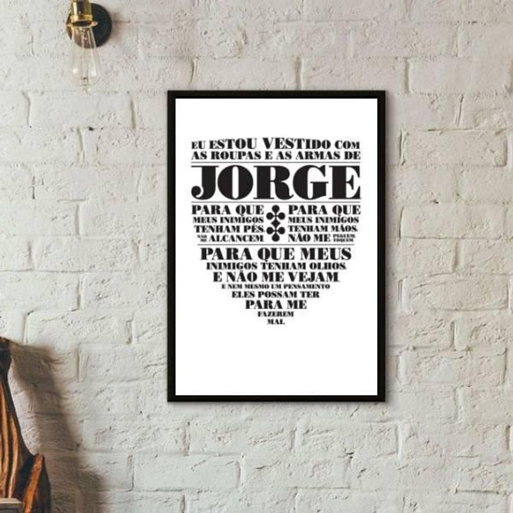 Quadro Oração De São Jorge 33X24Cm