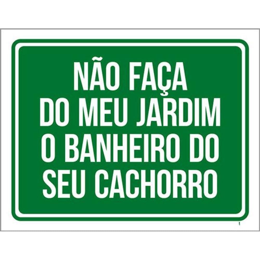 Kit 5 Placas Verde Não Faça Jardim Banheiro Seu Cachorro