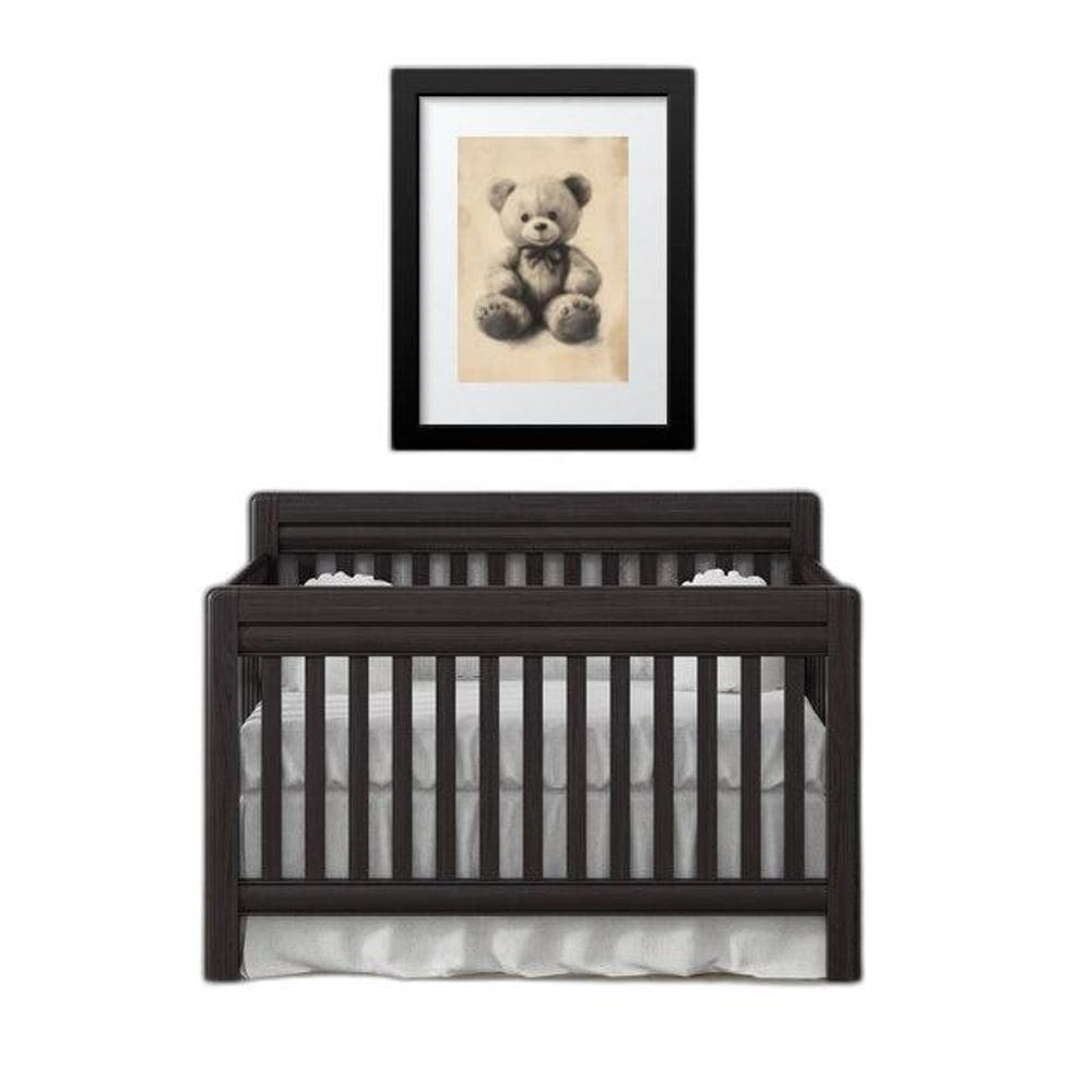 Quadro Quarto Bebê Urso Retrô Bege- 60X48Cm