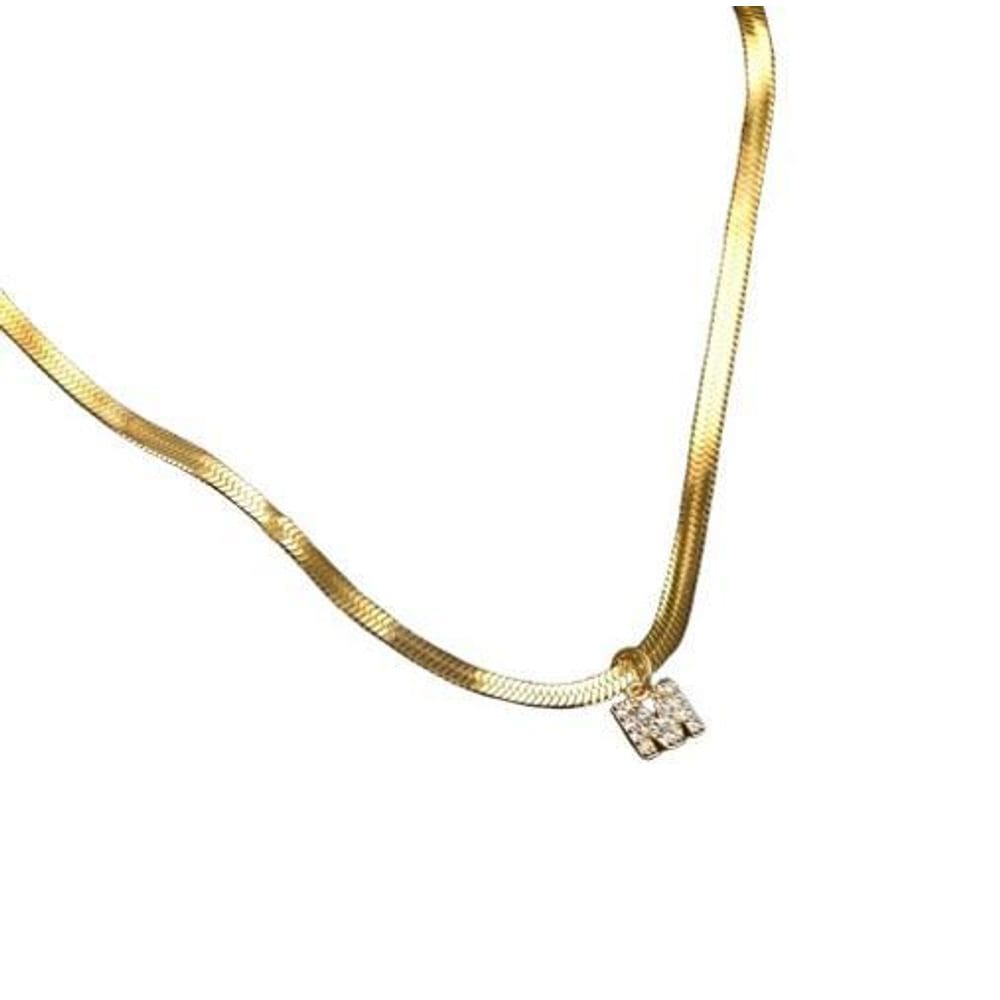 Colar Dourado Corrente Letra M Choker L3018