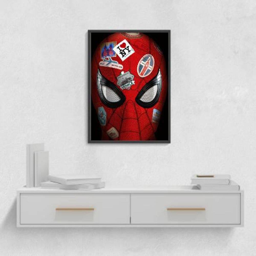 Quadro Decorativo Homem Aranha Selos Países 45x34cm