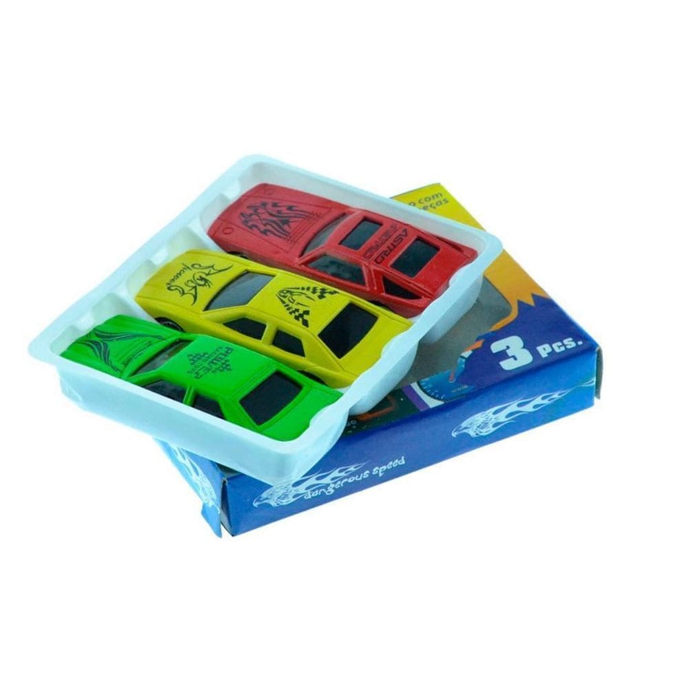 Carrinho Colecao Hot Garage Com 3 Pecas Roda Livre