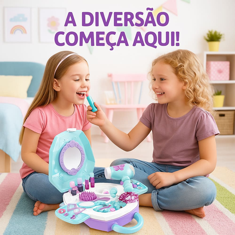 104. マイメロディ セット Kit Maquiagem Infantil 2 em 1 Penteadeira Maleta | Extra