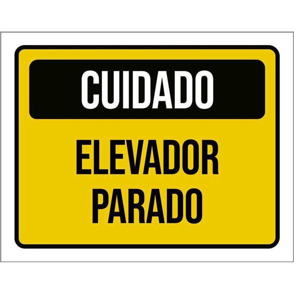 Placa De Sinalização - Cuidado Elevador Parado 36X46
