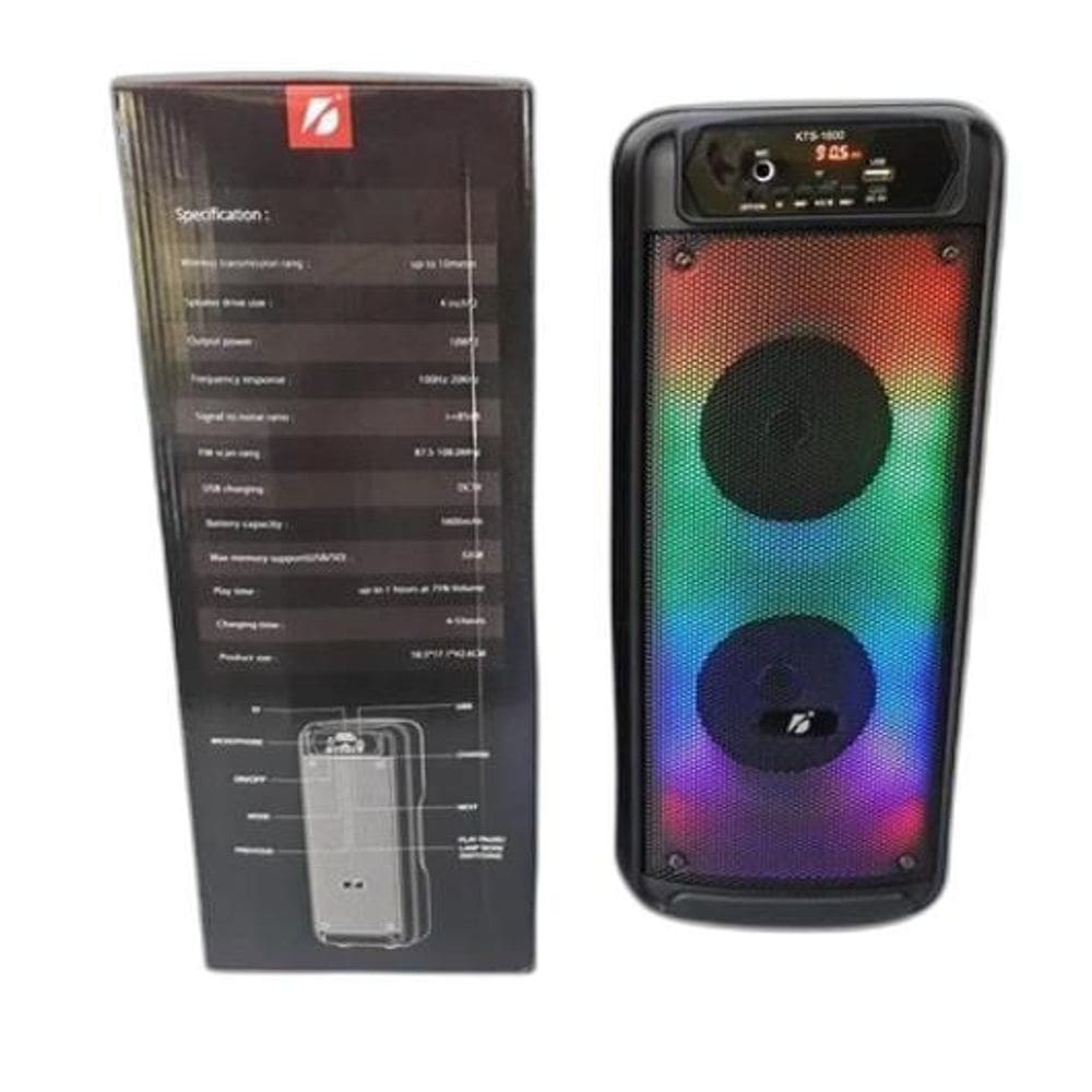 Caixa De Som Bluetooth Pendrive Fm Kts1600 42Cm 20W
