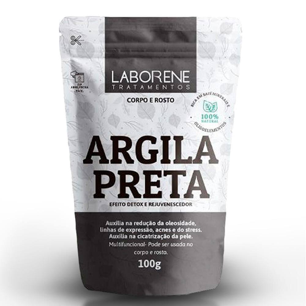 Laborene - 03 Sachê Argila Em Pó - Preta 100G
