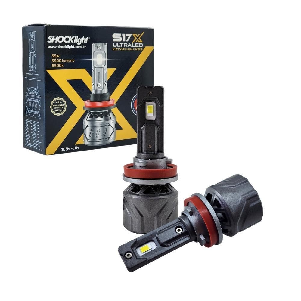 Lampada Led Farol Ultraled Shocklight S17X H8 H9 H11 H16-2