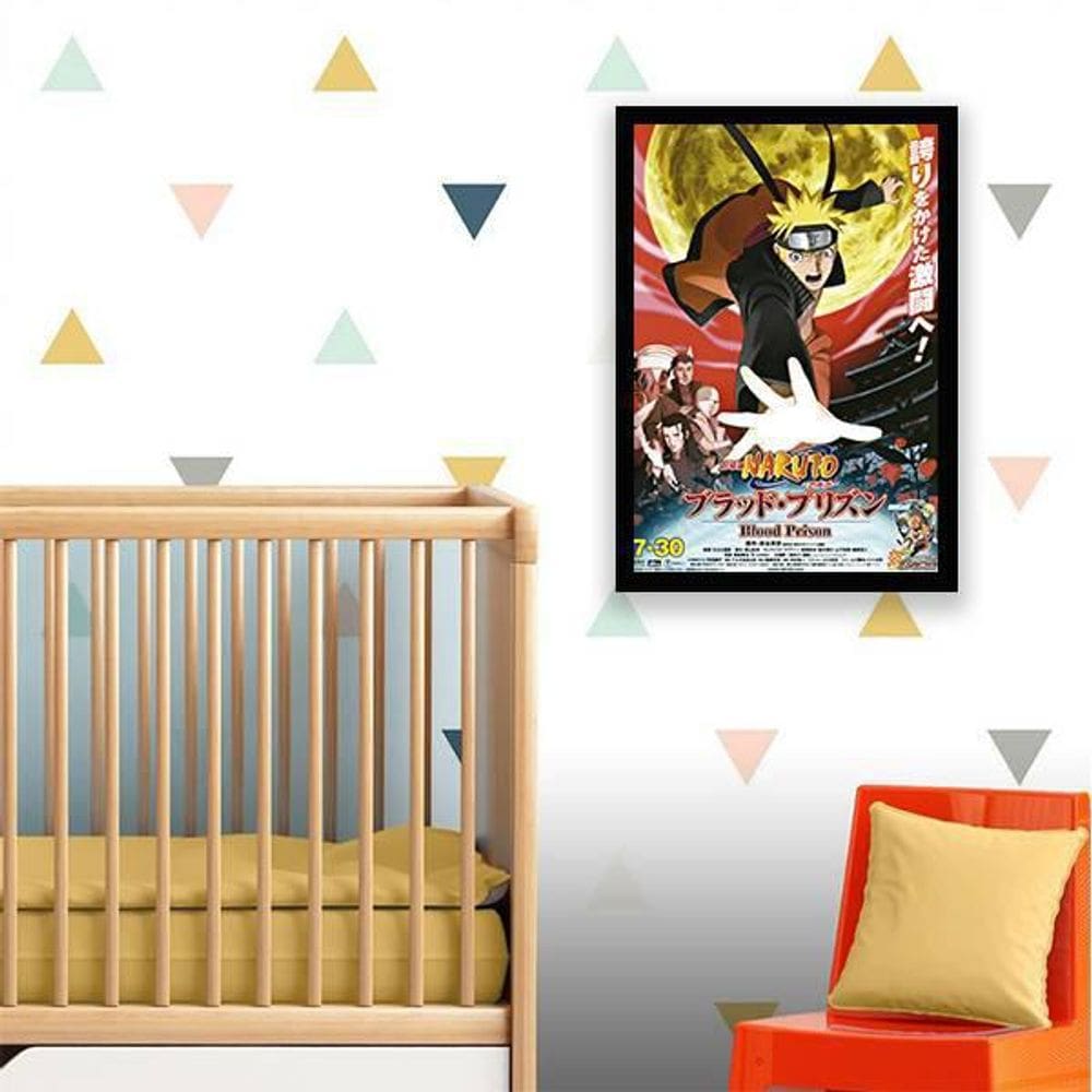 Quadro Decorativo Poster Naruto 34X23Cm - Moldura Branca