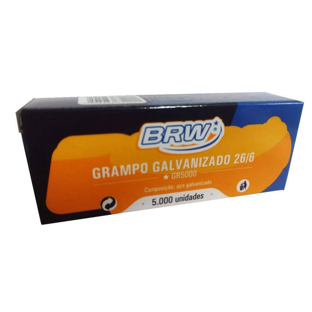 25.000 Grampo Galvanizado Para Grampeador 26/6  5Cx