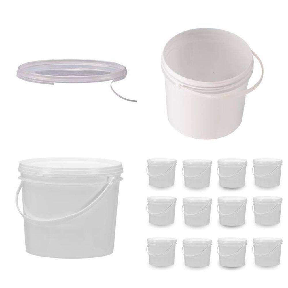 Balde Branco Médio De 1.8L Branco Lacre 12 Pçs