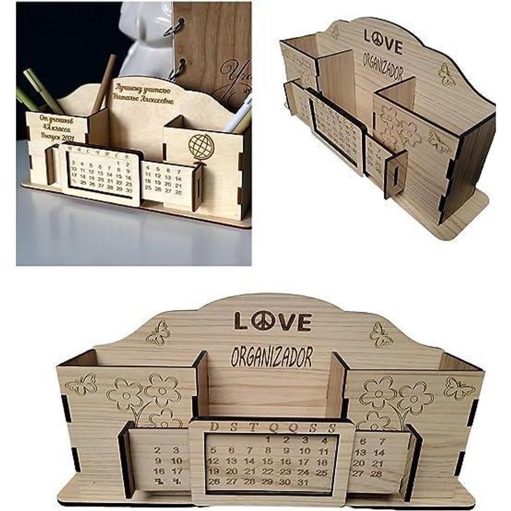 Mesa Organizada: Organizador Multiuso Com Calendário De Mdf