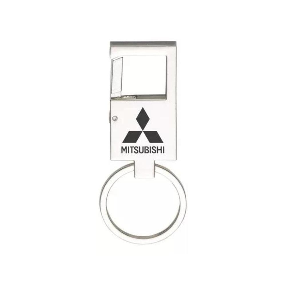 Chaveiro Metal Espelhado Mosquetão Para Mitsubishi - E
