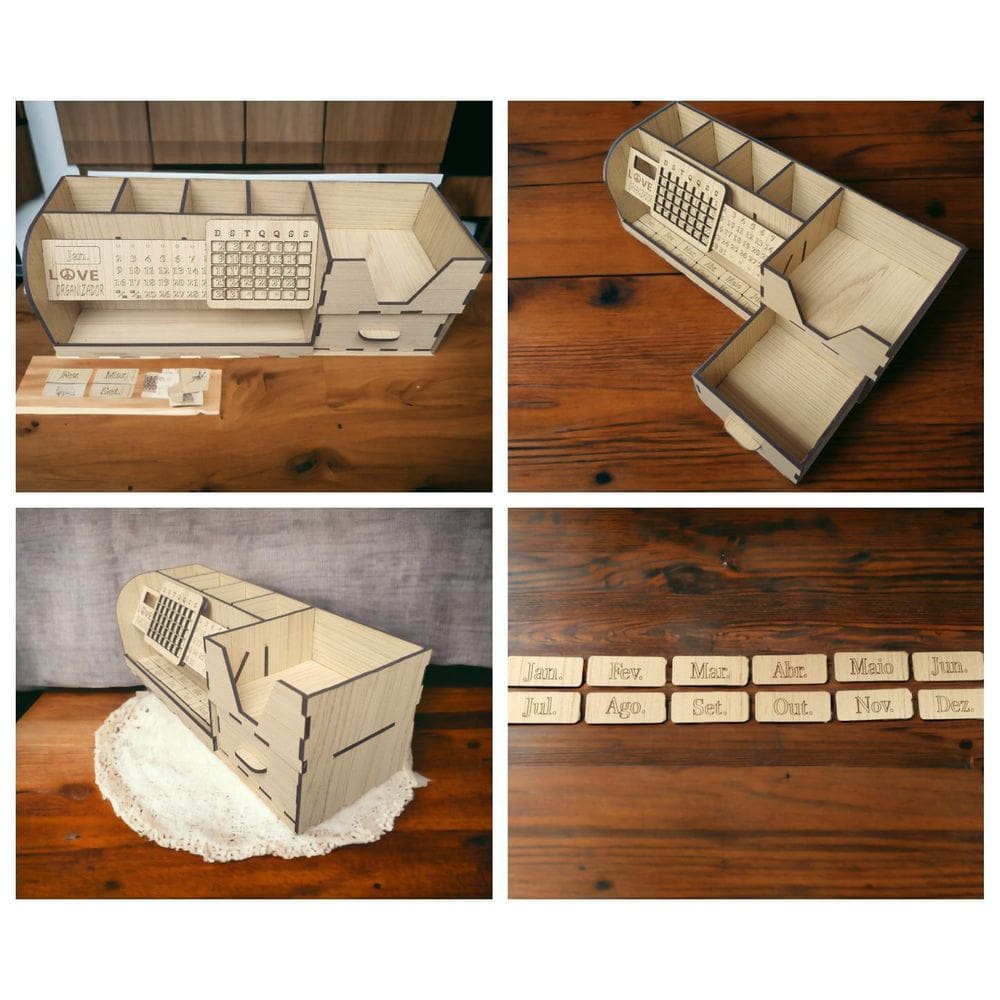 Porta Treco Porta Jóias Com Calendário De Todos Os Meses Mdf