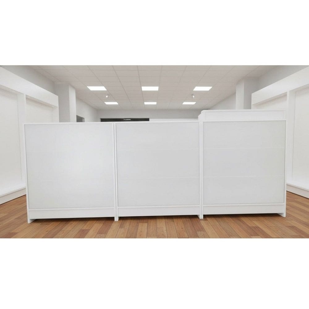 Balcão Caixa + Balcão Recepção 100% Mdf Branco - Suprema Móveis