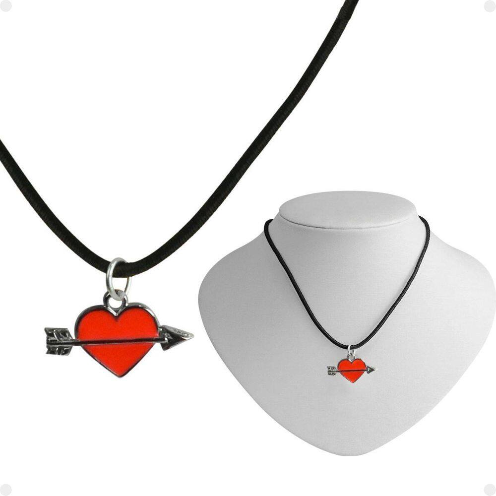 Colar Infantil Menina Pingente Coração Cupido Qualidade