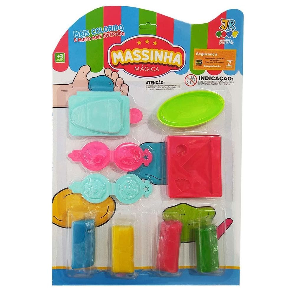 Brinquedo Massinhas + Forminhas Massinha Mágica - Jr Toys