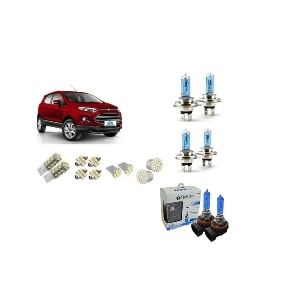 Kit 14 Lampadas Farol + Milha H11 + Leds Ecosport 2013..