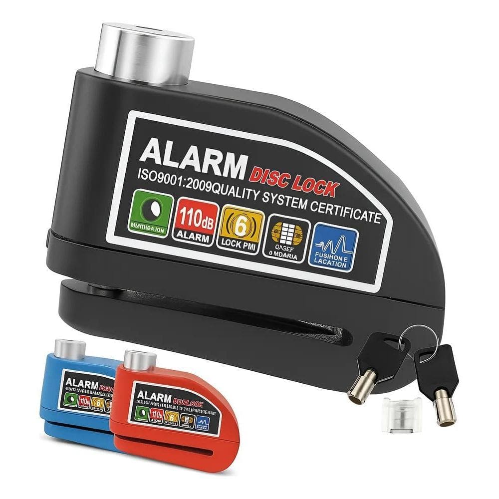 Trava Cadeado De Freio Disco Alarme Sonoro Moto Bicicleta