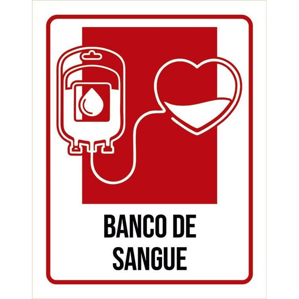 Kit 3 Placas Sinalização Hospitalar Banco De Sangue