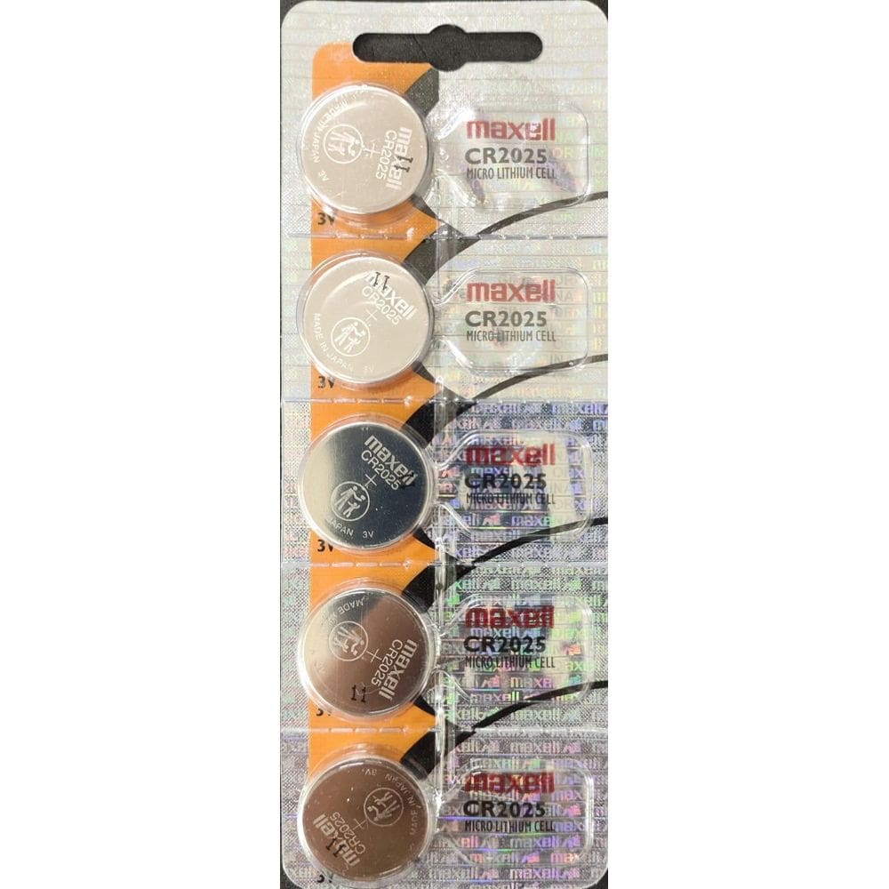Kit Com 05 Cartelas De Bateria Cr2025 3V Maxell C/5 Unidades