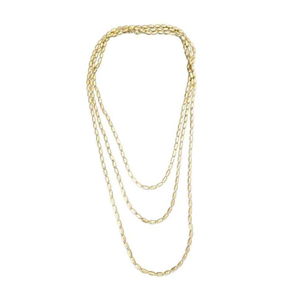 Colar Fosco Longo Folheado A Ouro