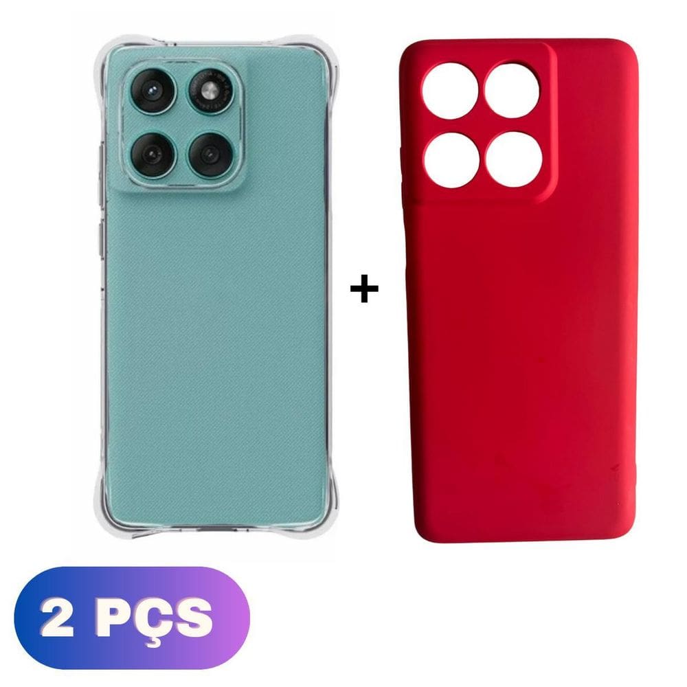 Kit Capa Colorida + Capa Transparente Moto Edge 60 Fusion