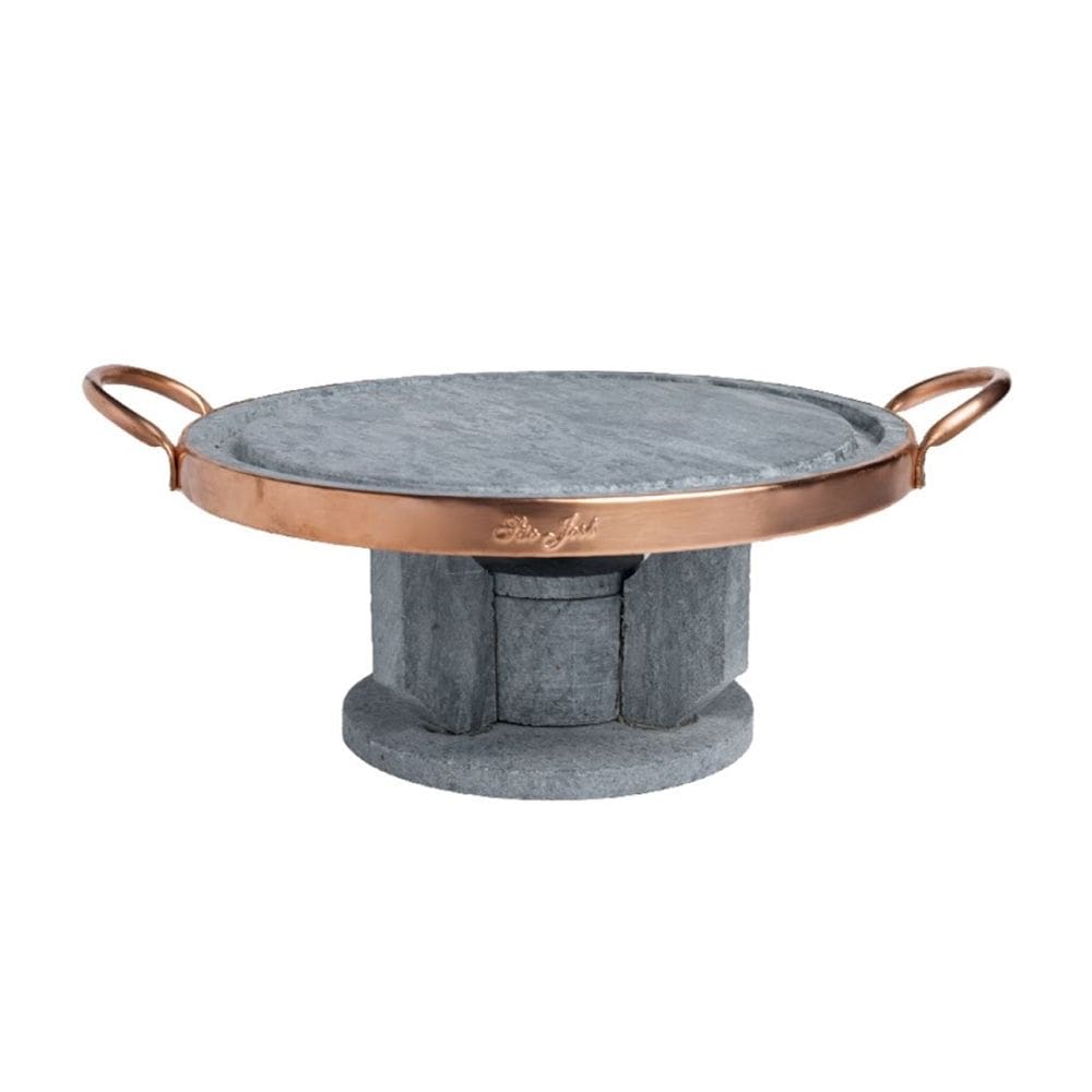 Pedra Para Carne e Réchaud Fogareiro em Pedra Sabão 31x10cm