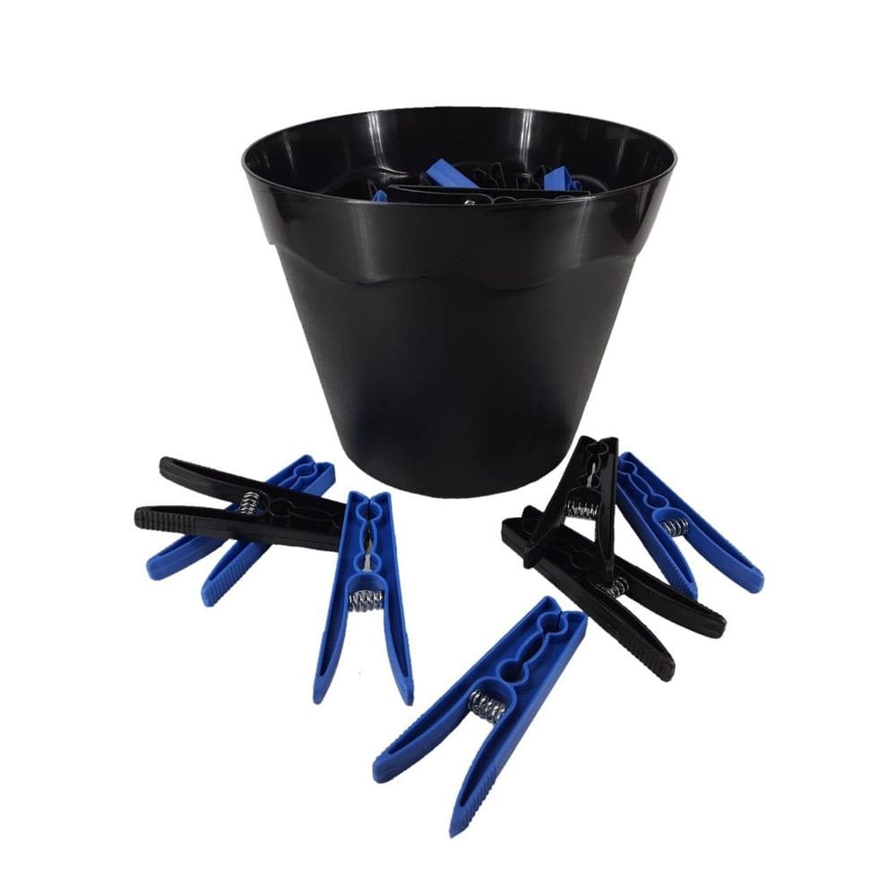 Cesto Preto Pregadores De Roupas Plástico Preto Com Azul