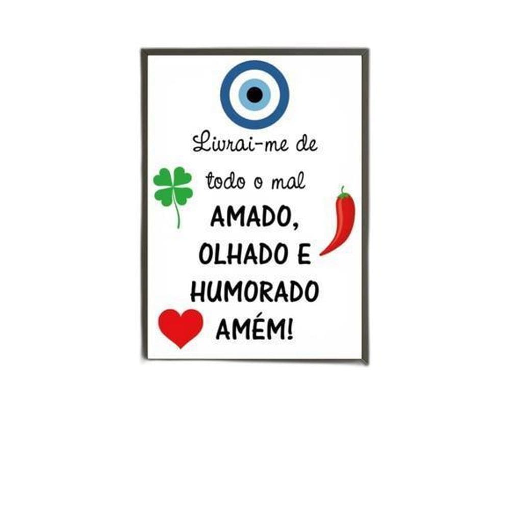 Quadro Para Afastar Más Energias 33X24Cm Moldura Preta