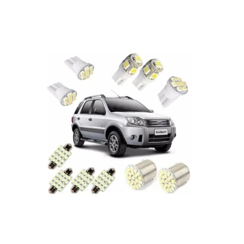 Kit Lâmpadas Led Ecosport Pingo Teto Placa Ré Torpedo