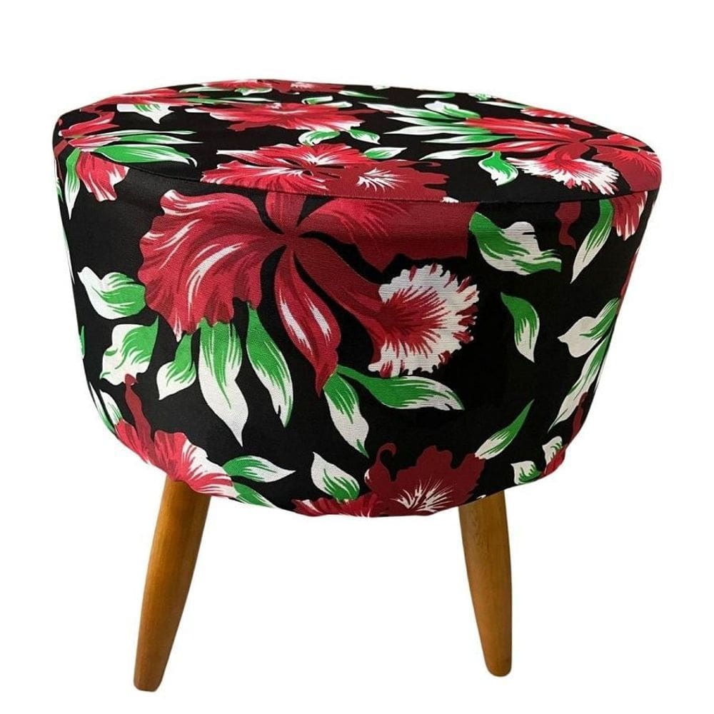 Capa Para Puff Redondo Pé Palito Malha Com Elástico 1 Peça