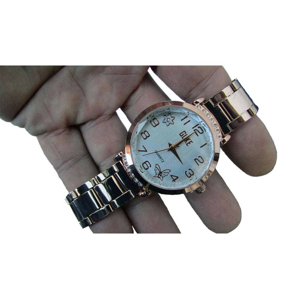 Relogio Feminino De Ponteiro Com Pulseira Dourada