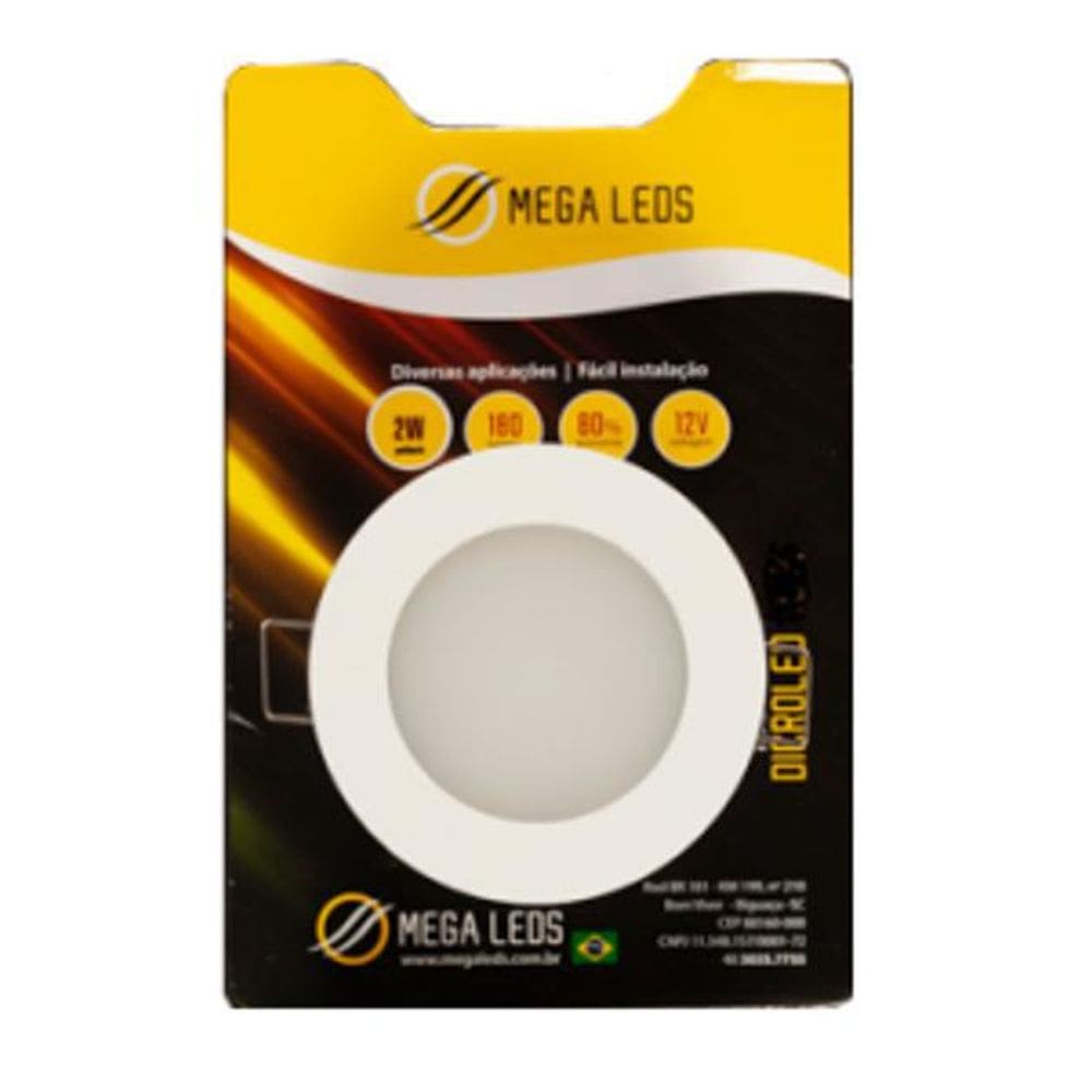 Dicroled 2Mm Alum.Anod.Red.5000K 12V 2,4W 120Graus 261Lm Ip6