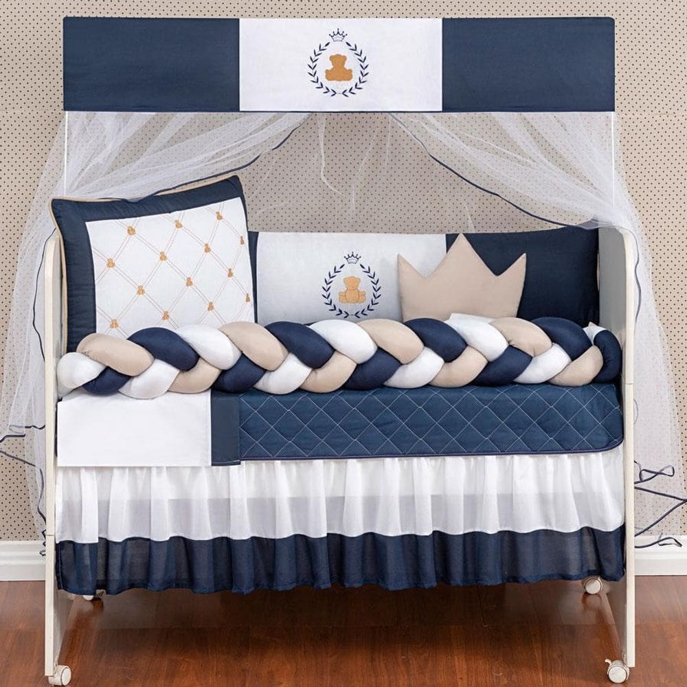 Kit De Berço Ursinho Principe E Princesa Bebe Com Edredom