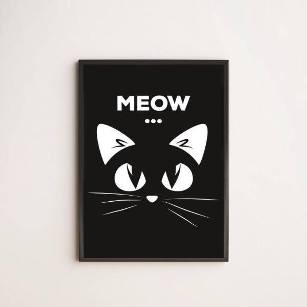 Quadro Decorativo Gatinho Meow 24X18Cm