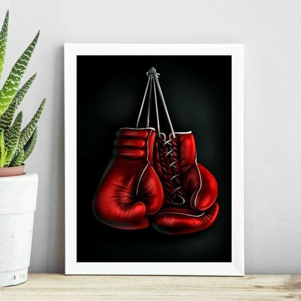 Quadro Luva De Boxe Vermelha 24X18Cm