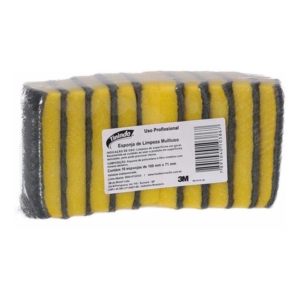 Caixa Com 100 Unindades Esponja Tinindo Multiuso 3M