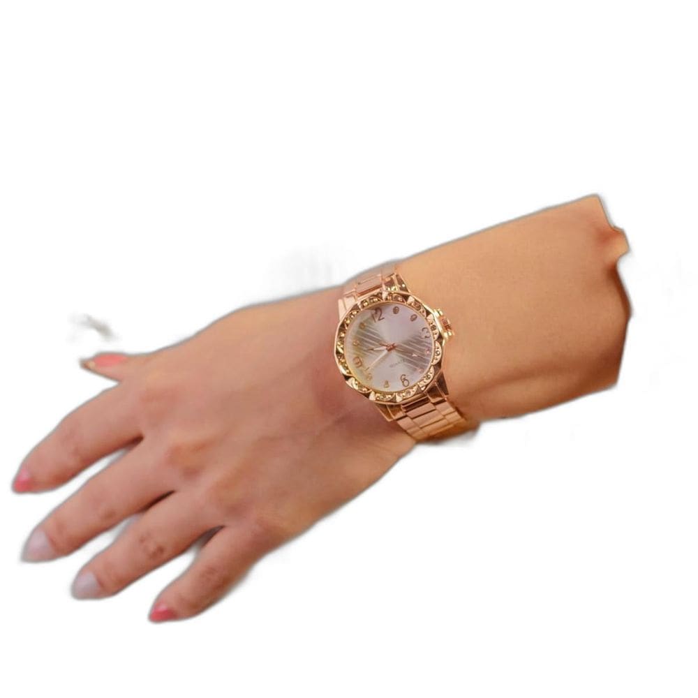 Relógio Feminino Rosa De Pulso Analógico