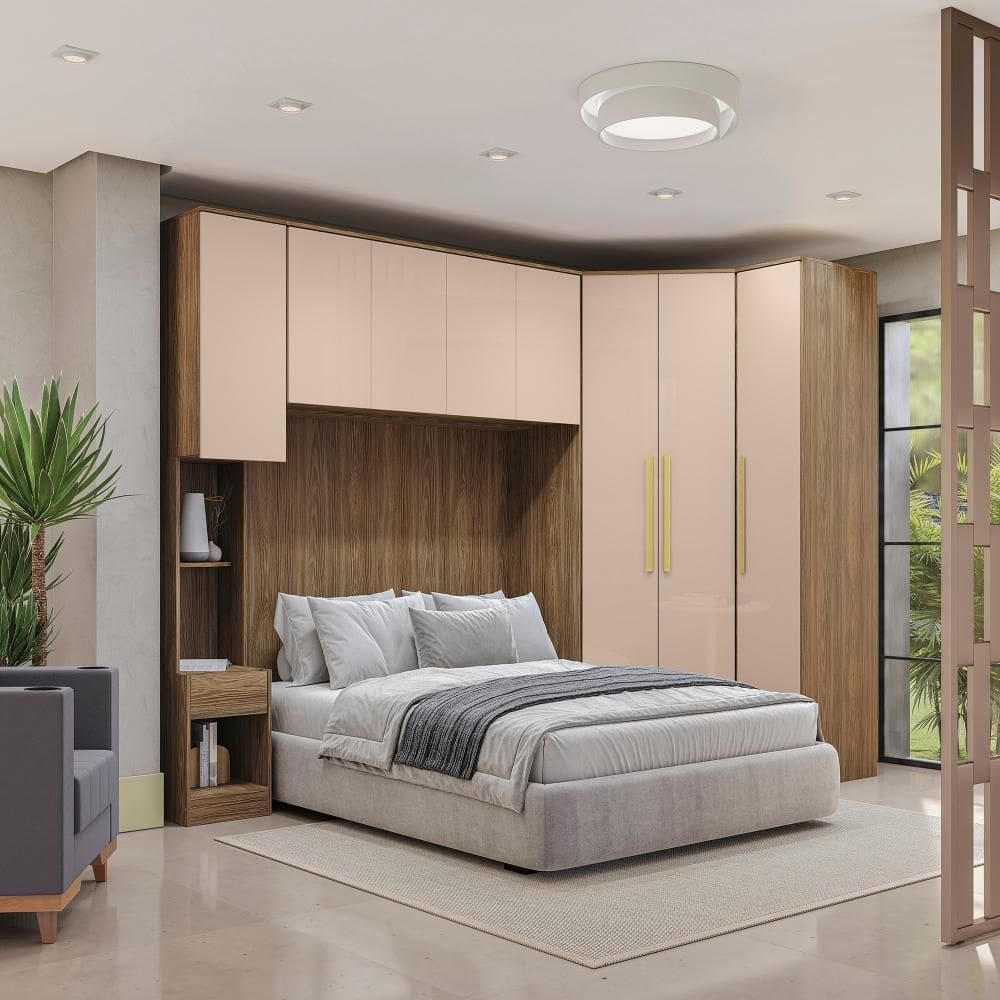 Quarto Completo Kappesberg Adapt  7 Peças Nogueira/Macadâmia