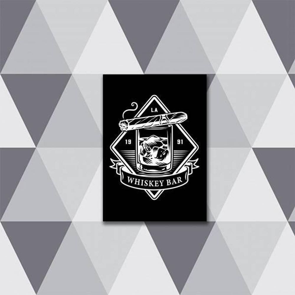 Quadro Whiskey E Charuto 24X18Cm