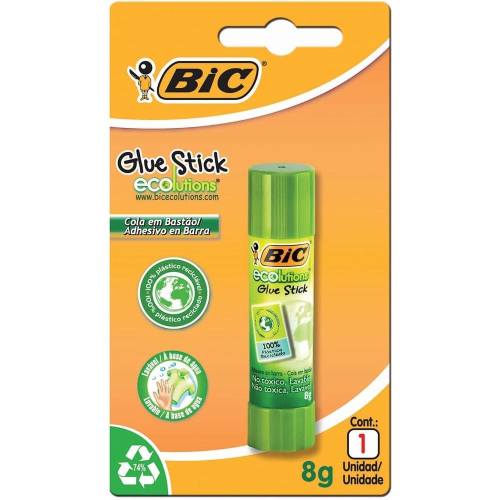 Cola Bastão 8g, BIC ECOlutions Glue Stick, 886640, Transparente