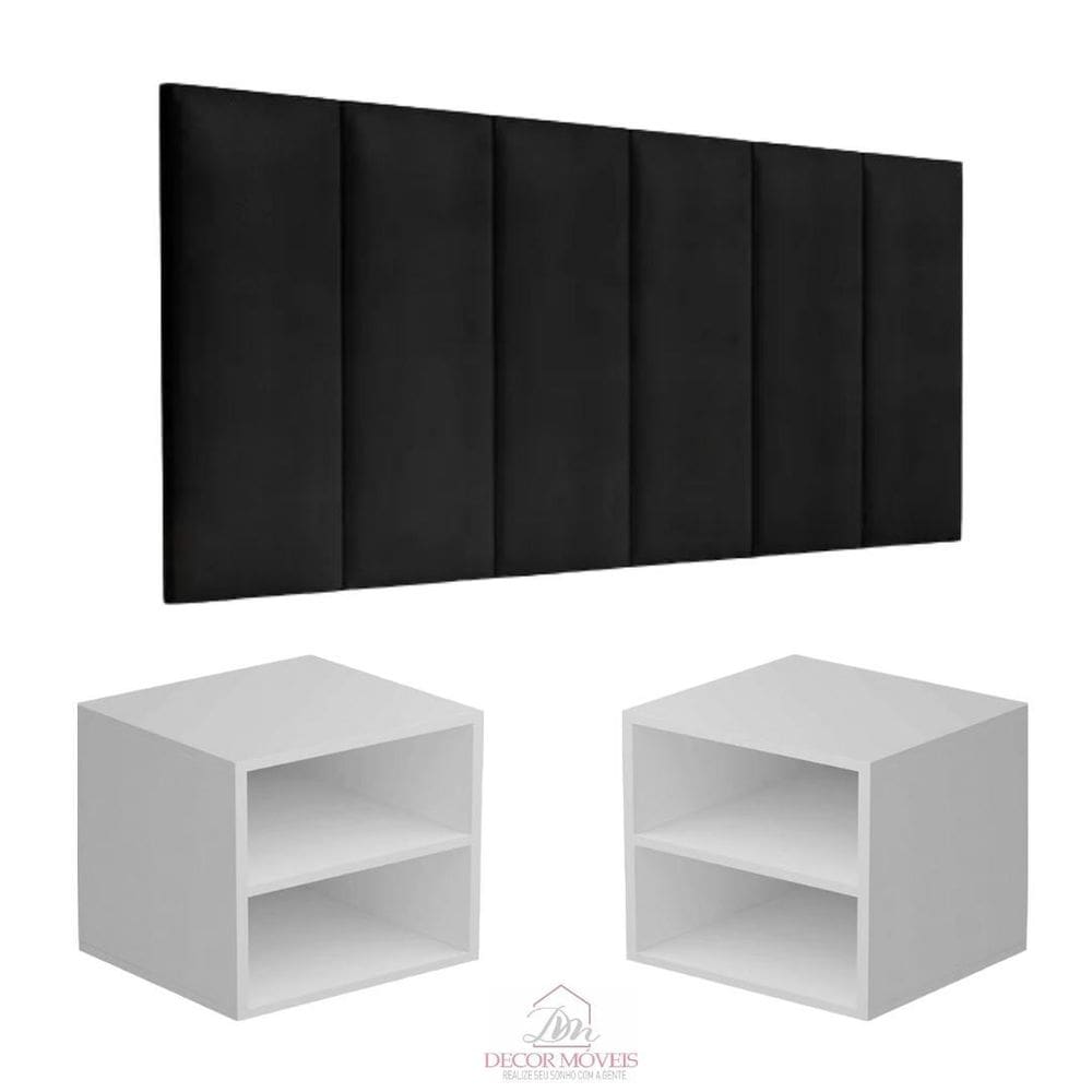 Conjunto Quarto Mesas De Cabeceira + Cabeceira De Cama 1,40