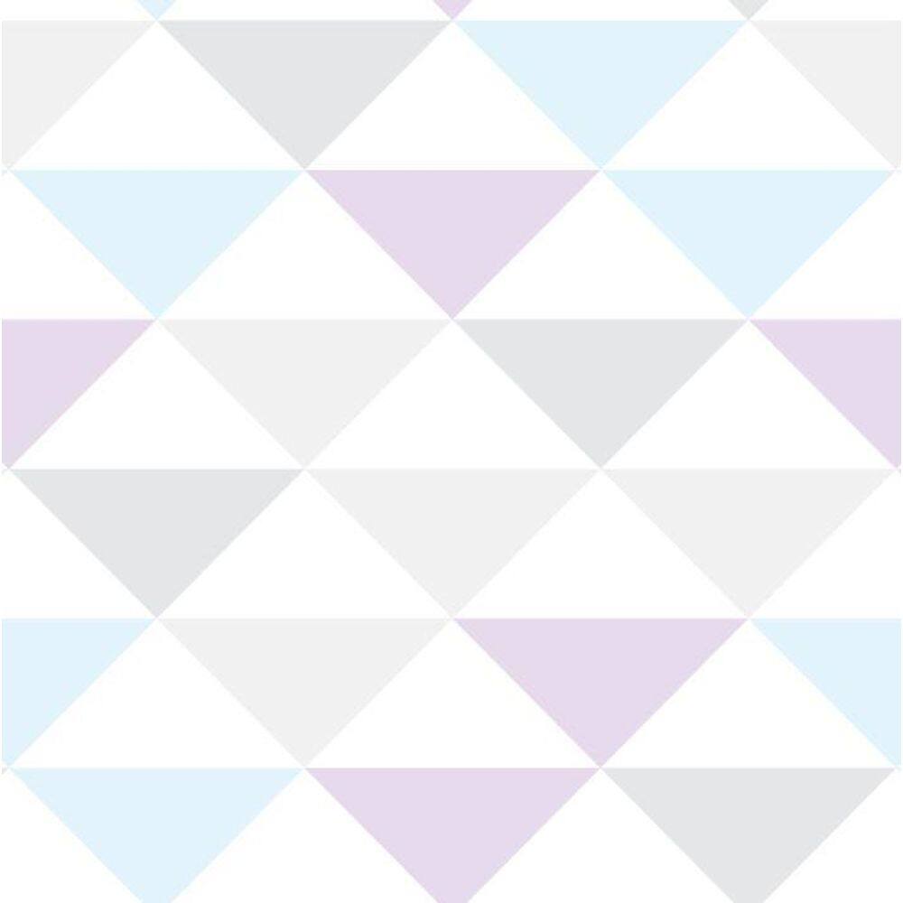 Papel De Parede Adesivo Geométrico Azul, Roxo E Cinza