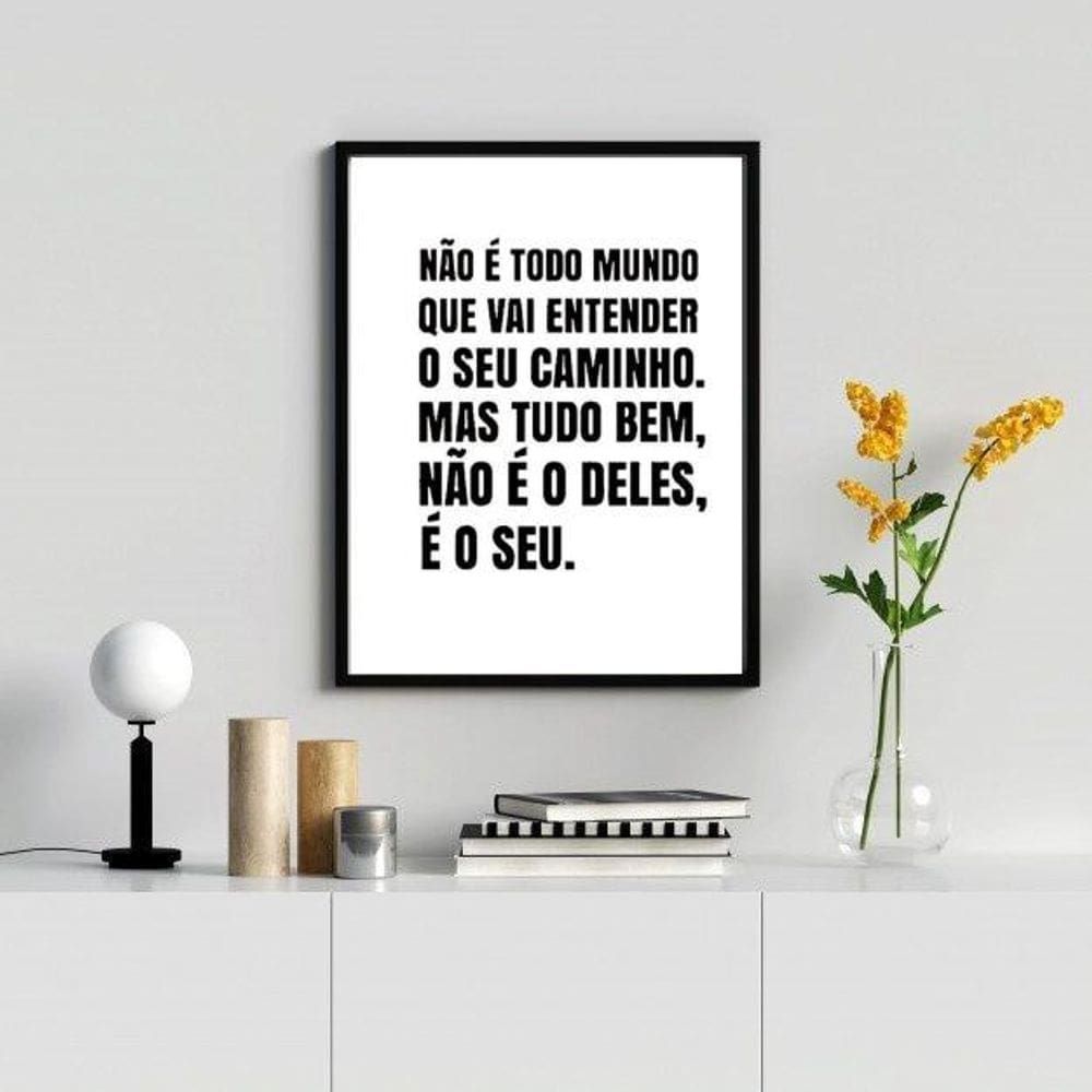 Quadro Decorativo 45x34cm Moldura de Madeira Preta