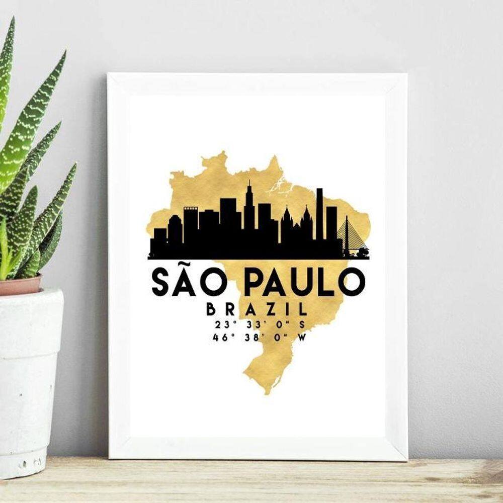 Quadro Brazil - Escala 24X18Cm