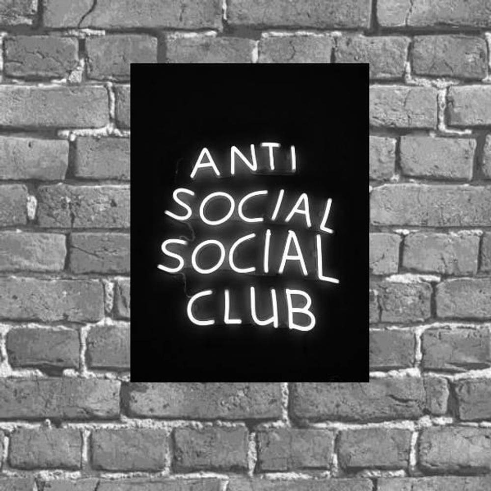 Placa Decorativa Anti Social Social Club 18X27Cm