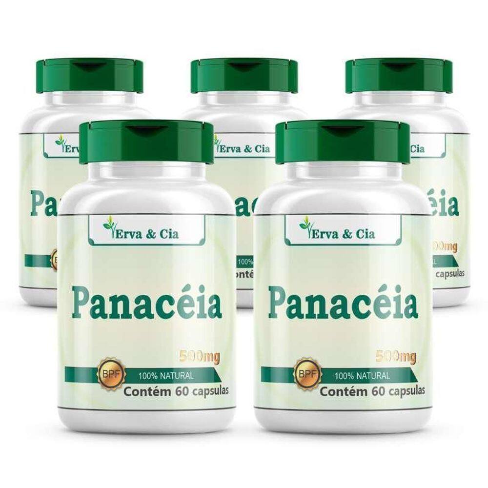 Panacéia Solanum Cernuum 300 Cáps 500Mg Kit 5 Frascos