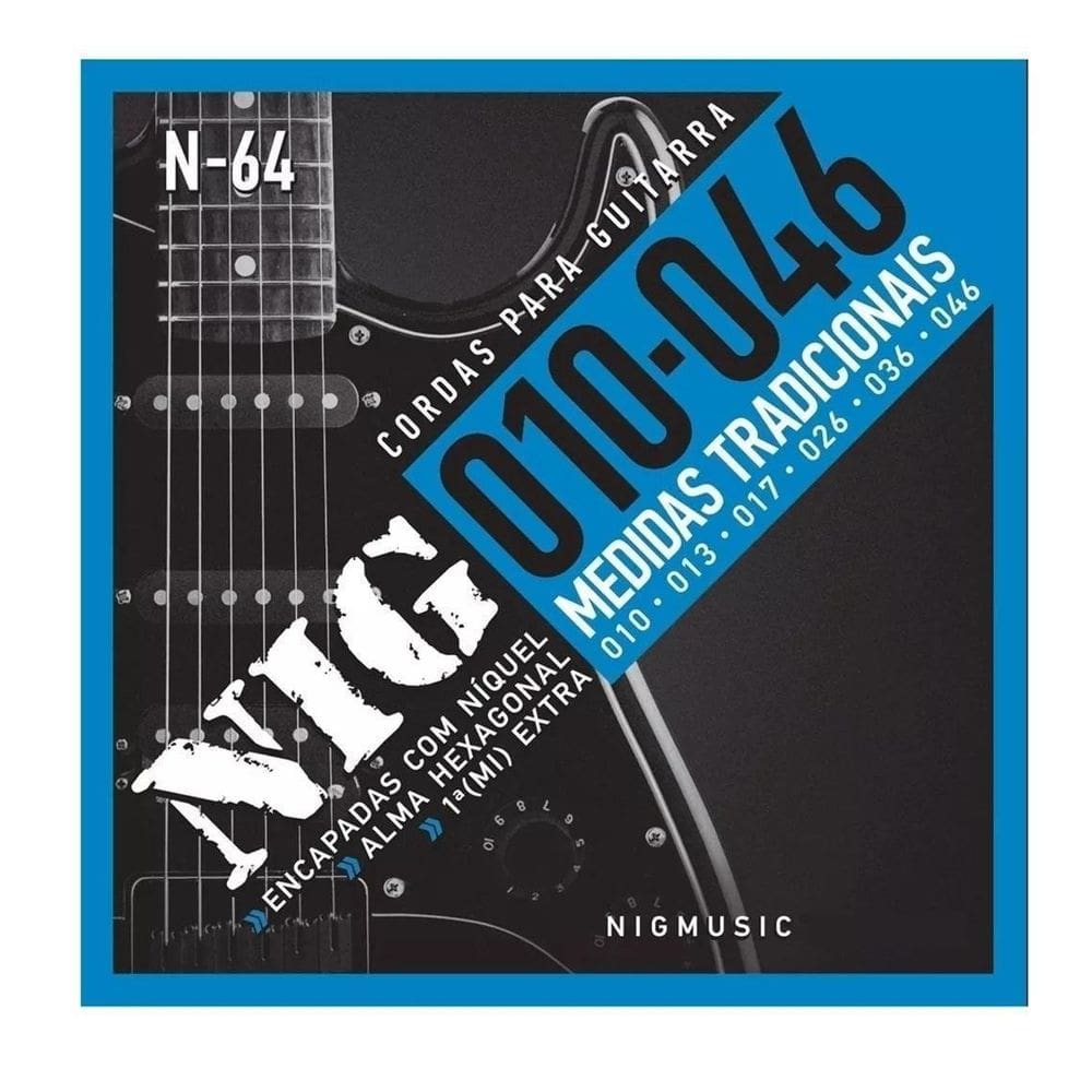 Encordoamento Cordas Para Guitarra Nig 010/046 - Mi Extra