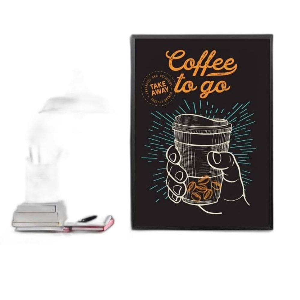 Quadro Retrô Café - Coffee To Go 45X34Cm