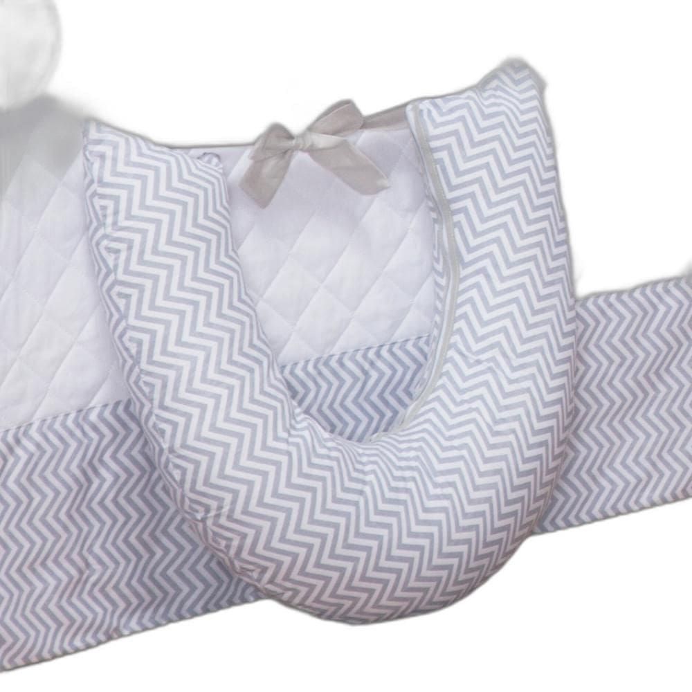 Almofada Amamentação Chevron Cinza